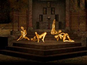 Midas dildo golden statue