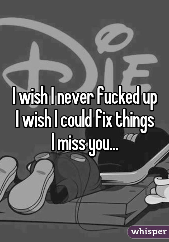 I wish i never fucked u