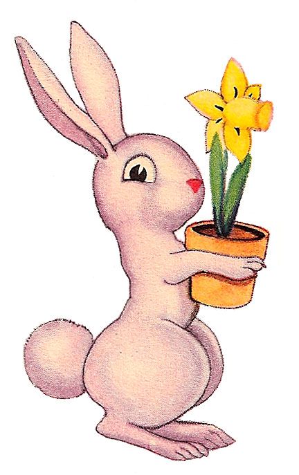 Vintage easter bunny clip art