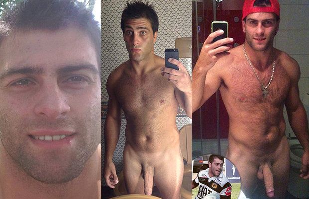 Naked young rugby players.