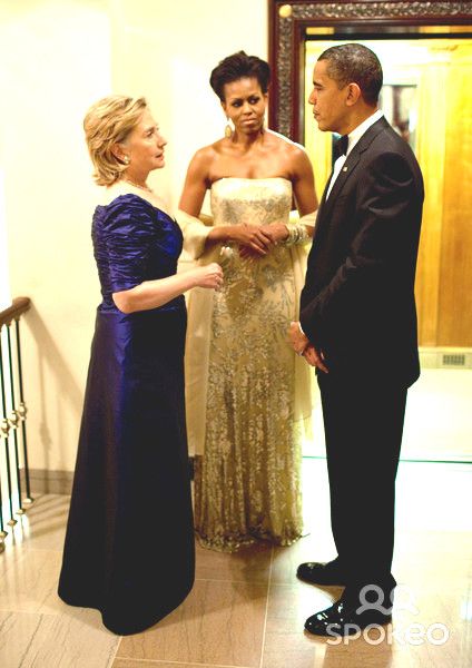 best of And party Hillary boob drinking obama