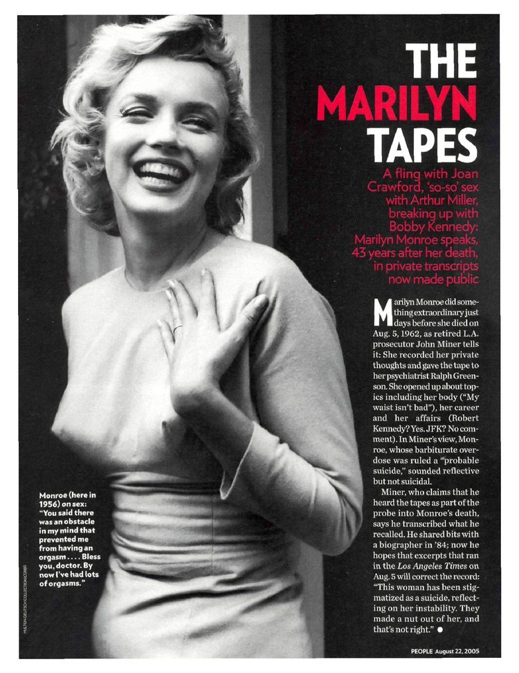 Marine reccomend Marilyn monroe never had an orgasm