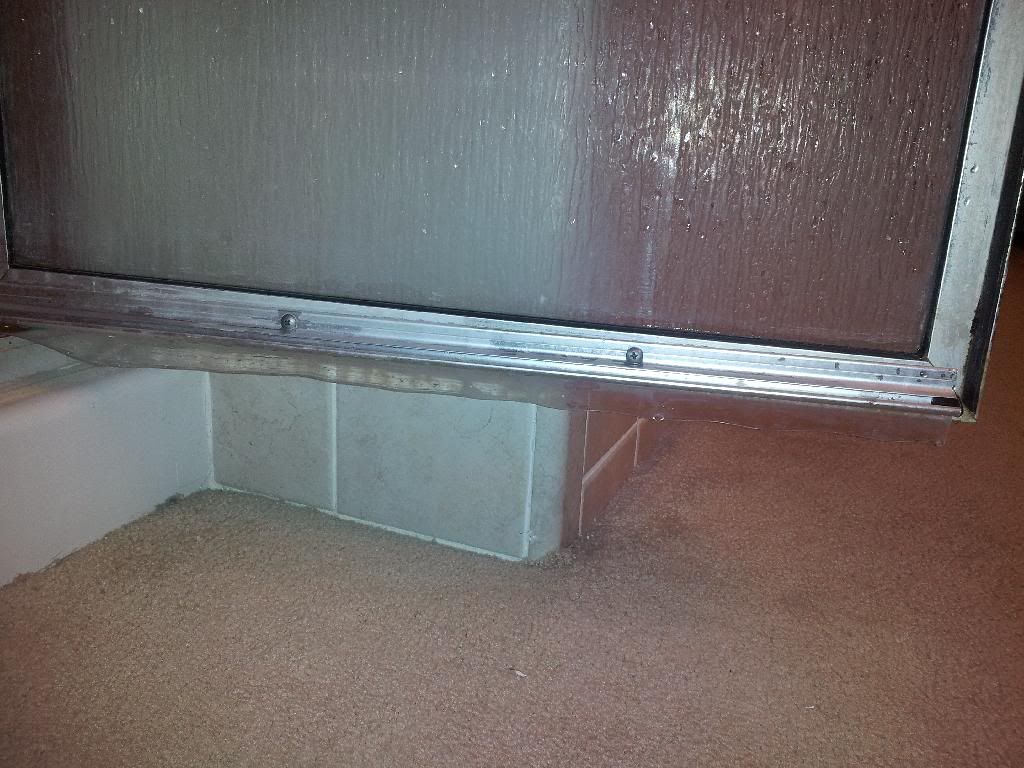 Shower door strip floor