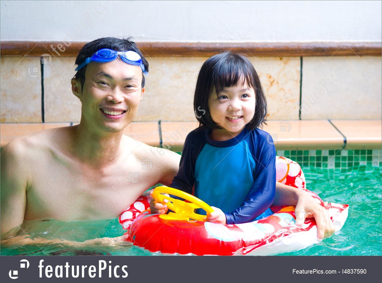 Asian people swimming