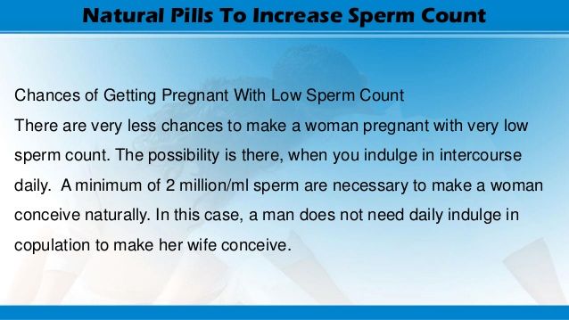 Chance conceiving count low sperm