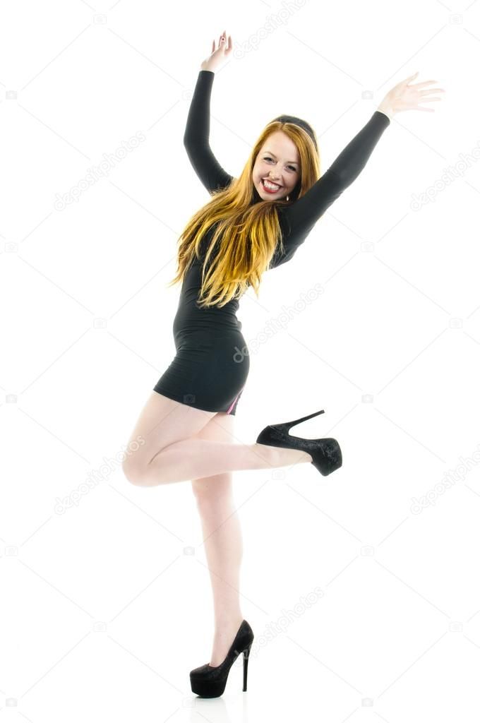 Dancing girl redhead