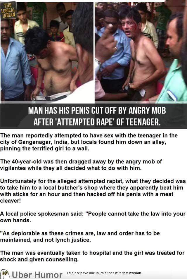 Man has dick cut of