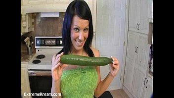 Porne girl with vegetables