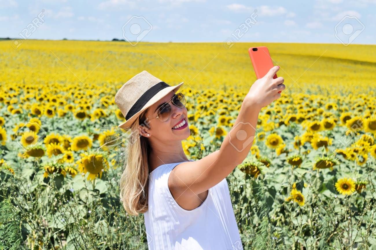 Selfie in the middle of a field