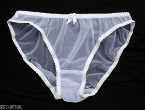 Sheer white bikini panties