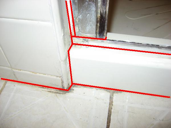 Shower door strip floor