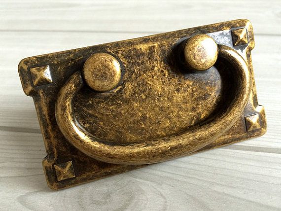 Vintage brass drawer pulls